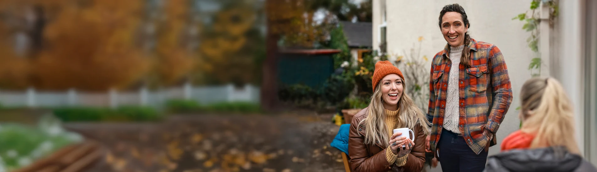 friends chatting outside